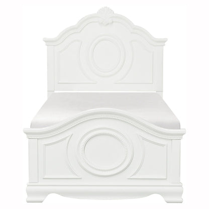 Lucida - 4 Piece Set (Twin Bed, Nightstand, Dresser, Mirror) - White