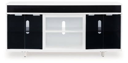 Gardoni - XL TV Stand With Fireplace Option - White / Black