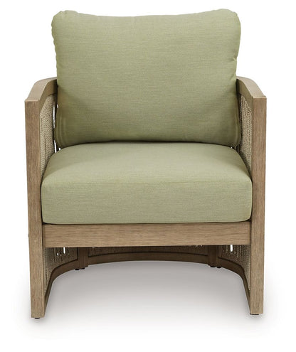 Vision Lane - Lounge Chair With Cushion (Set of 2) - Beige / Green