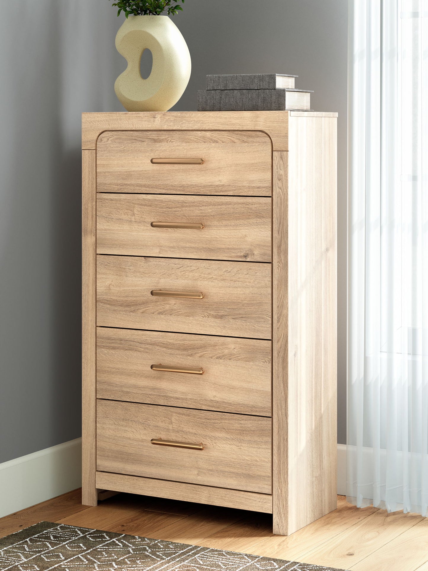 Hollymount - Five Drawer Chest - Tan