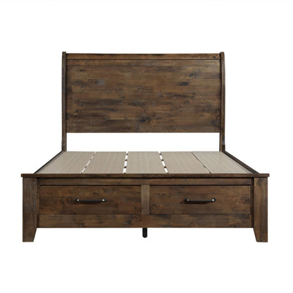 Jerrick - Sleigh Platform Bed With Storage Footboard