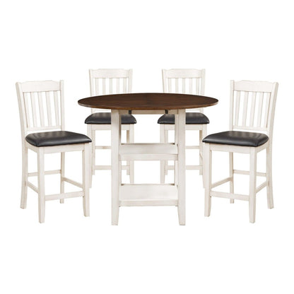 Kiwi - 5 Piece Dining Room Set (Table & 4 Side Chairs) - White / Dark Brown