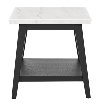 Vida - Marble End Table - Black / White