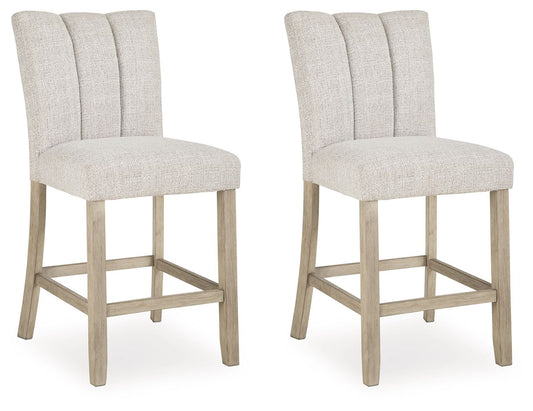 Karmenton - Upholstered Barstool (Set of 2) - Bisque