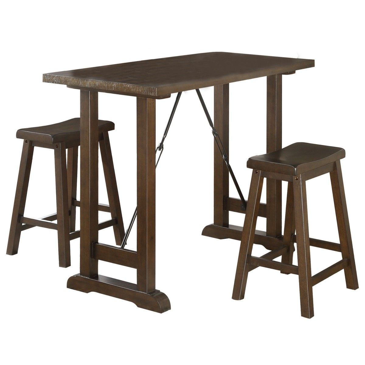 Bracknell - 3 Piece Counter Height Set - Brown