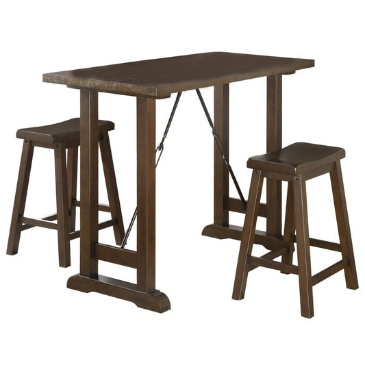 Bracknell - 3 Piece Counter Height Set - Brown