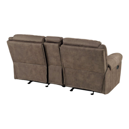 Aram - Double Glider Reclining Loveseat With Center Console, Receptacles And USB Ports