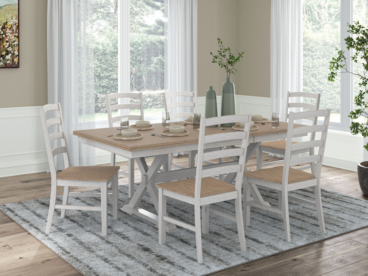 Westlinport - Rectangular Dining Room Butterfly Extension Table Set