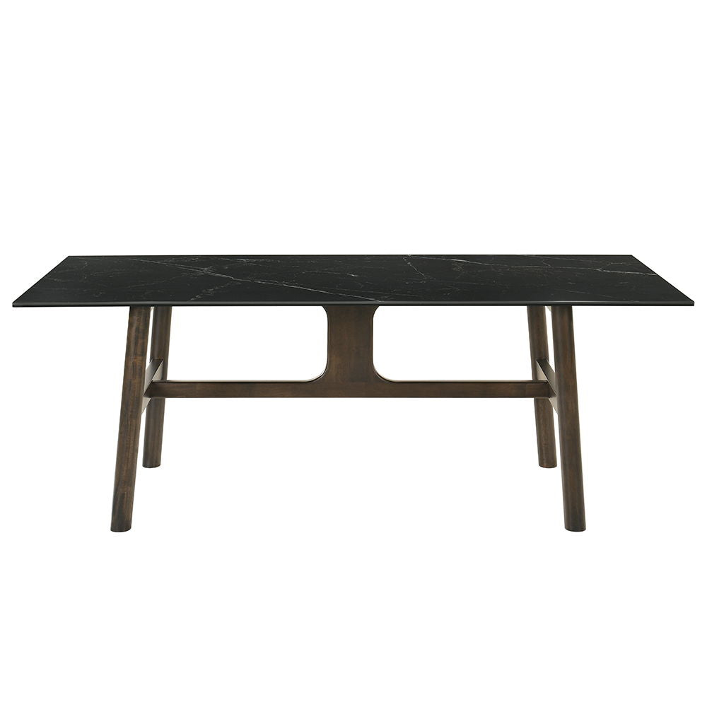 Destin - Dining Table - Sintered Stone & Walnut Finish