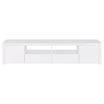 Jude - 2-Door 79" TV Stand With Drawers - White High Gloss