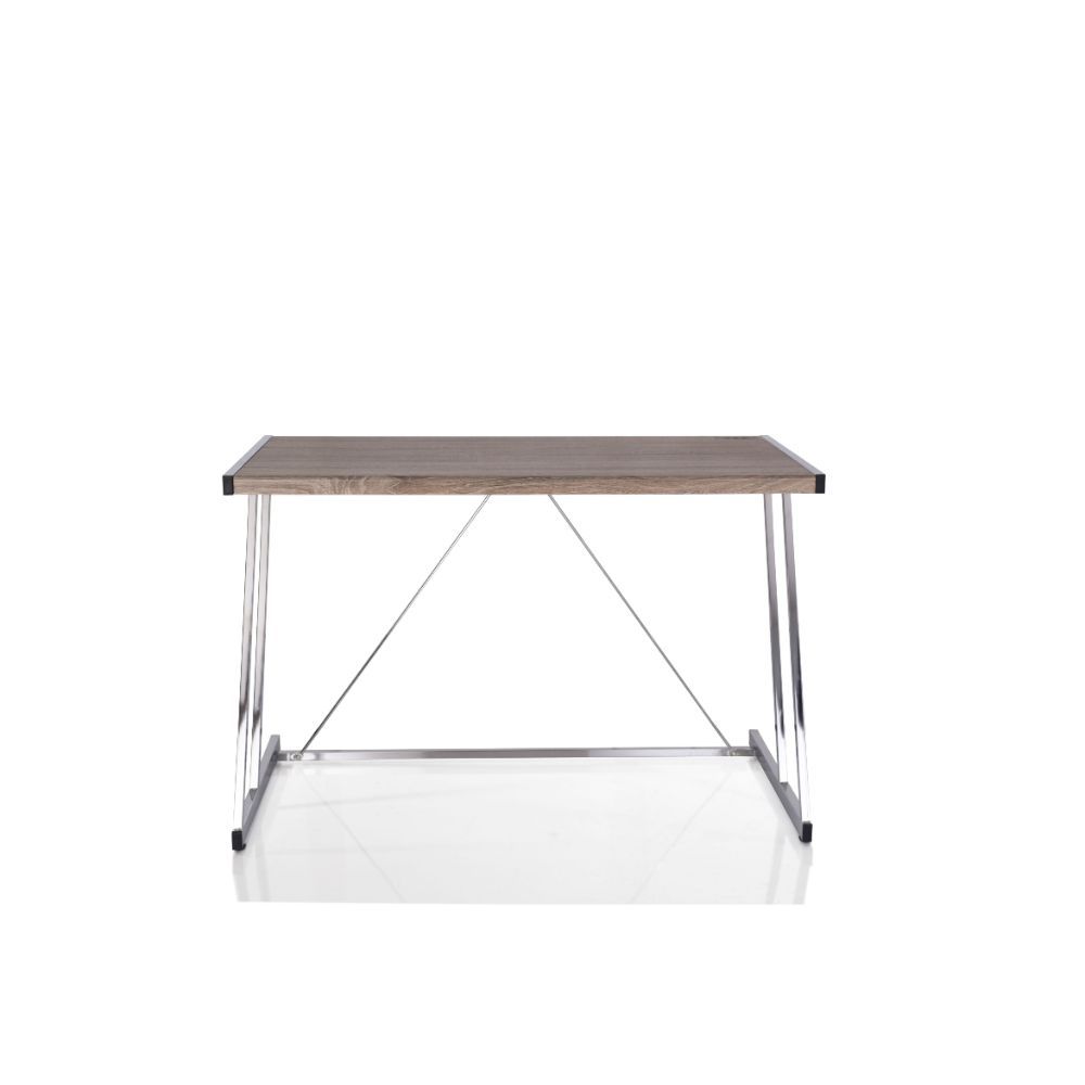 Finis - Desk - Weathered Oak & Chrome