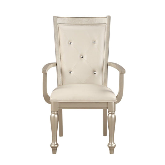 Celandine - Arm Chair (Set of 2) - Gold / Silver / Champagne