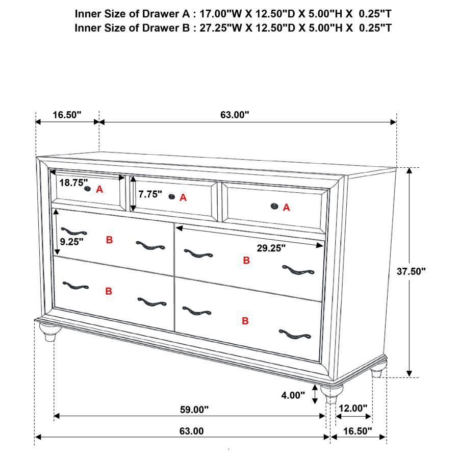 Barzini - 7-drawer Dresser