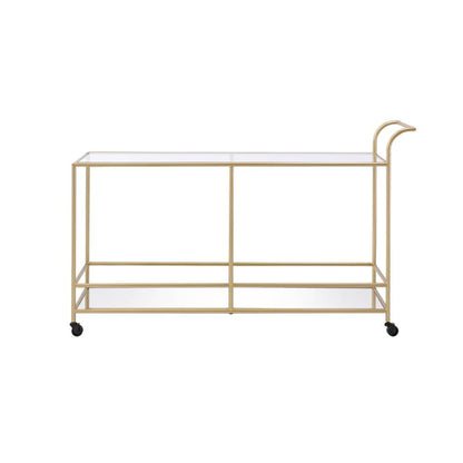 Kenda - Serving Cart - Clear Glass, Mirrored & Gold