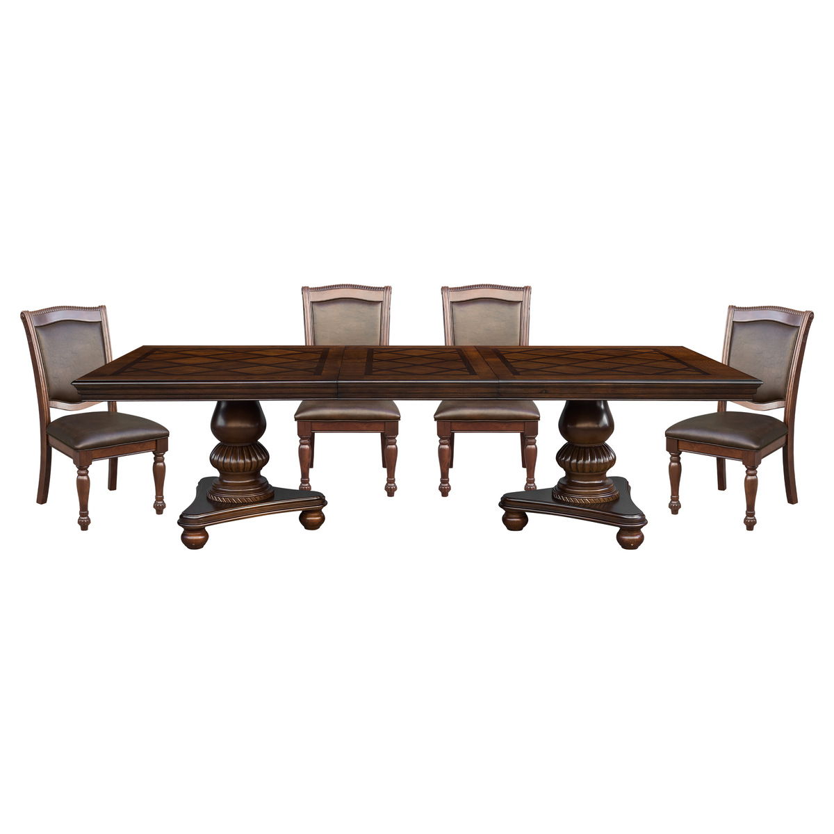 Lordsburg - 5 Piece Set (Table & 4 Side Chairs) - Brown