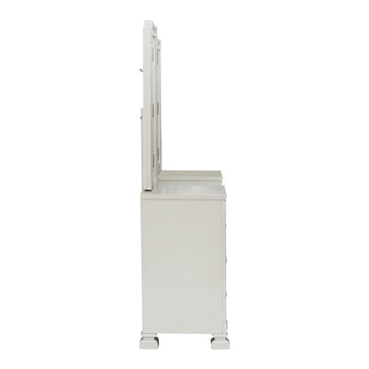 Bevelle - Vanity Dresser With Mirror - Pearl Silver