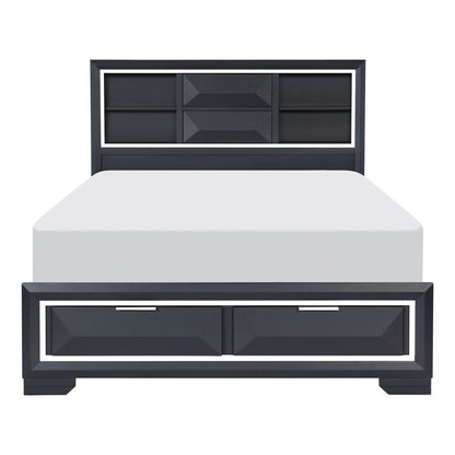 Rosemont - 4 Piece Set (Queen Bed, Nightstand, Dresser, Mirror) - Blue