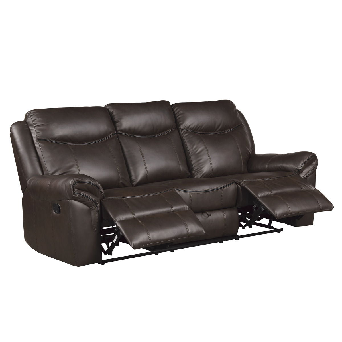 Aram - Double Reclining Sofa With Center Drop-Down Cup Holders, Receptacles, Hidden Drawer And USB Ports