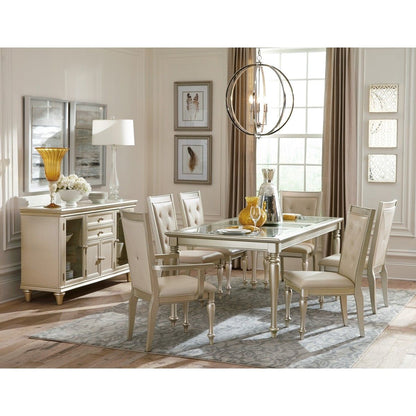 Celandine - Dining Table With Glass Insert - Gold / Silver / Champagne