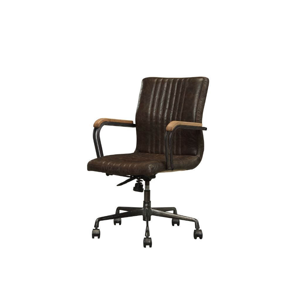 Joslin - Executive Office Chair - Distress Chocolate Top Grain Leather