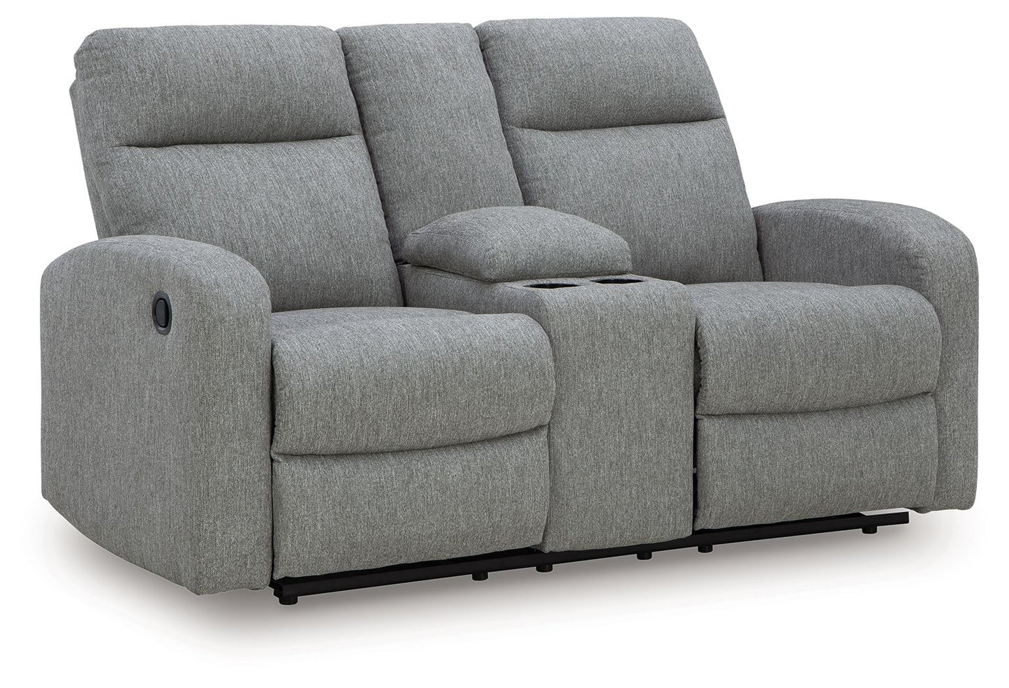 Moreau Place - Double Recline Loveseat With Console - Sterling