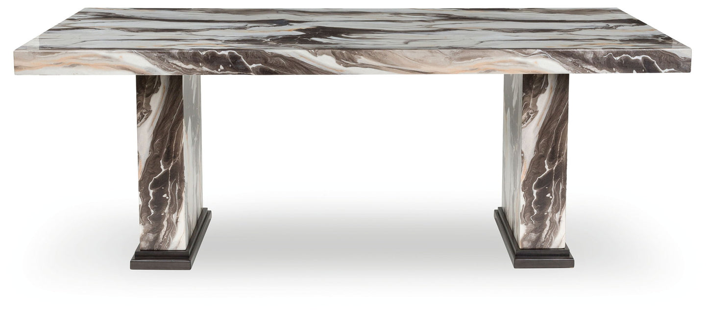 Jazmore - Dining Table - Dark Brown / Beige