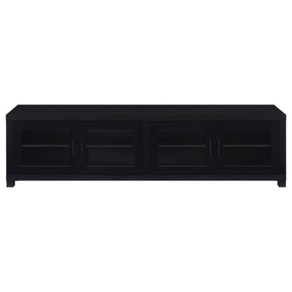 Jupiter - 4-Door 79" TV Stand Media Console With Framed Glass Panels - Black