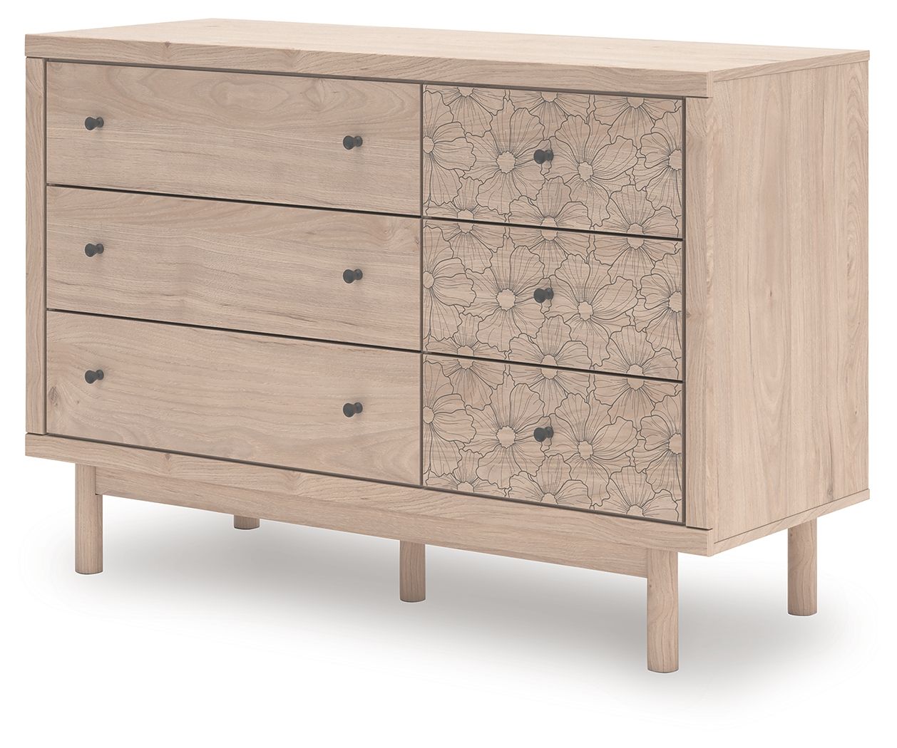 Shapella - Six Drawer Dresser - Tan