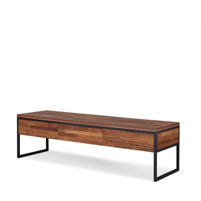 Sara - TV Stand - Walnut & Sandy Black