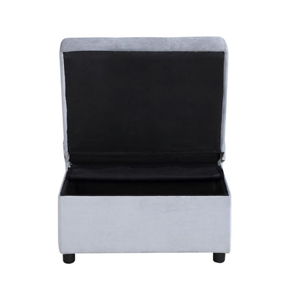 Garrell - Lift Top Storage Bench With Pull-Out Bed - Gray