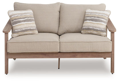 Francis Beach - Loveseat With Cushion - Natural / Gray