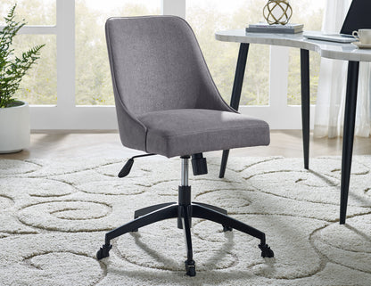 Kinsley - Swivel Upholstered Desk Chair - Dark Gray