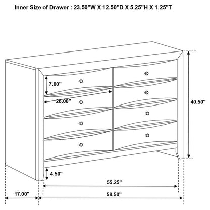 Briana - 8-Drawer Dresser - Black