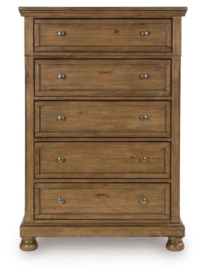 Vandenmore - Five Drawer Chest - Medium Brown