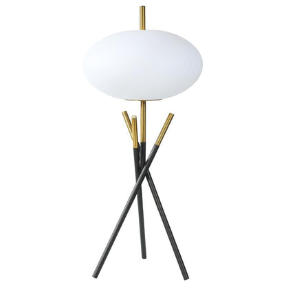 Layton - White Orb Shade Tripod Table Lamp - Black
