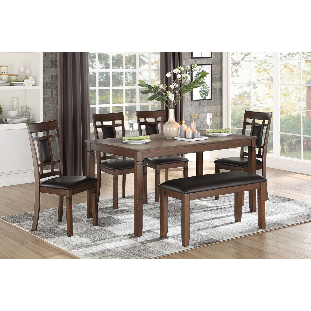 Salton - 6 Piece Pack Dinette Set - Brown