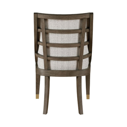Griffin - Arm Chair (Set of 2) - Pearl Silver / Dark Brown