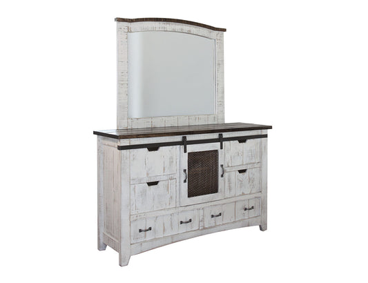 Pueblo - Mirror - Antiqued White