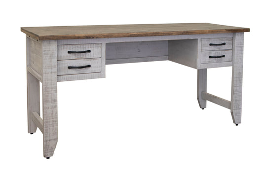 Pueblo Gray - Desk - Light Gray / Brown