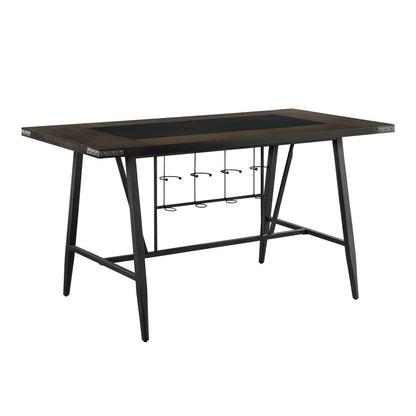 Appert - Counter Height Table With Glass Insert - Brown