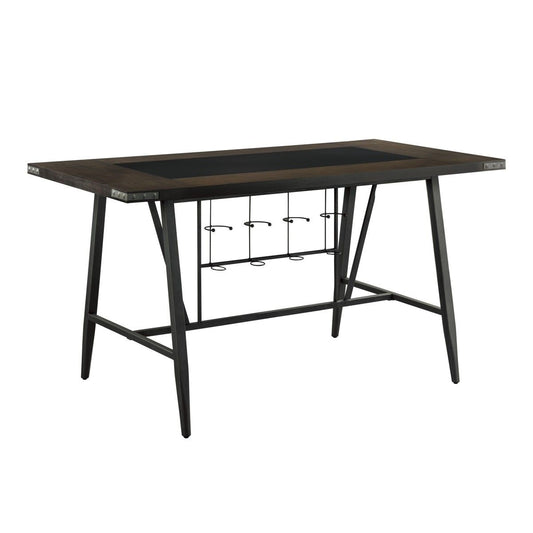 Appert - Counter Height Table With Glass Insert - Brown