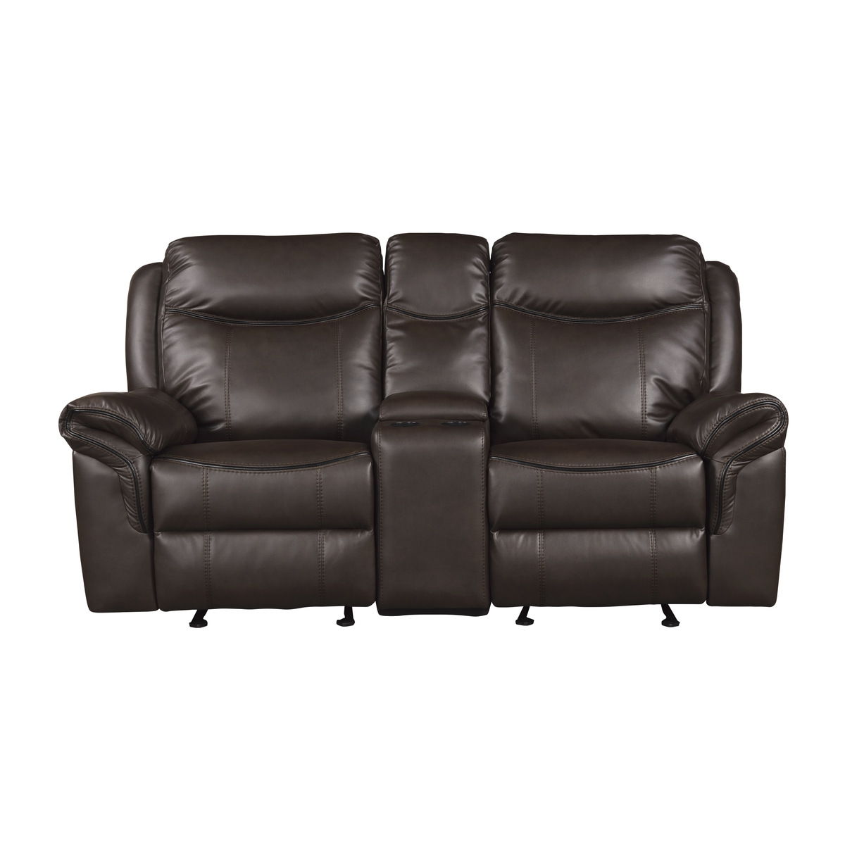 Aram - Double Glider Reclining Loveseat With Center Console, Receptacles And USB Ports