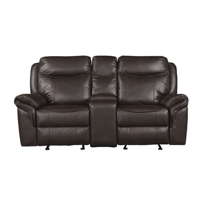 Aram - Double Glider Reclining Loveseat With Center Console, Receptacles And USB Ports
