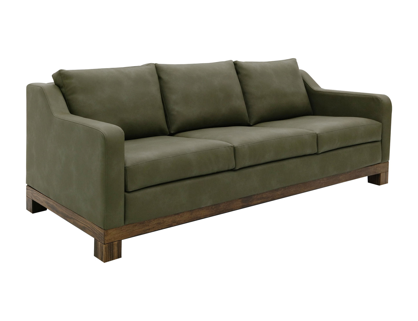 Natural Teca - Sofa - Olive Green