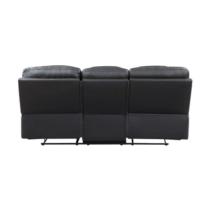 Fabian - Double Reclining Sofa With Center Drop-Down Cup Holders, Receptacles And USB Ports - 2-Tone Gray (Gray / Dark Gray)