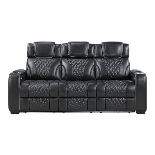 Apex - Power Double Reclining Sofa With Center Drop-Down Cup Holders, Power Headrests, Storage Arms With Cup Holders, Reading Lights, Wireless Charger, Air Massage And Heat, LED Lighting And Charging Ports