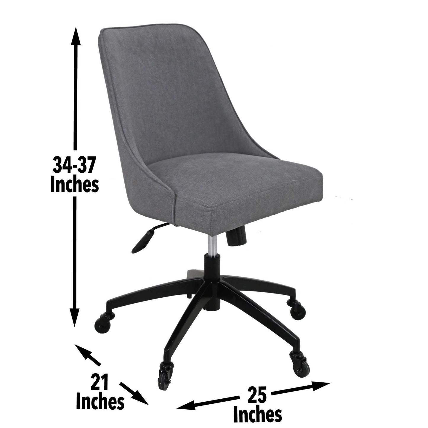 Kinsley - Swivel Upholstered Desk Chair - Dark Gray