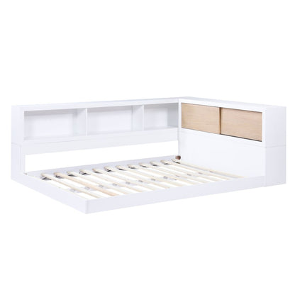 Asker - Full Bookcase Corner Bed - White