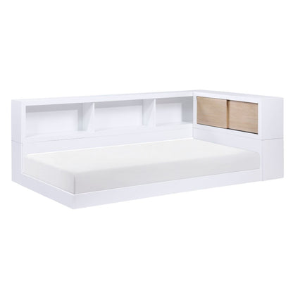 Asker - Twin Bookcase Corner Bed - White