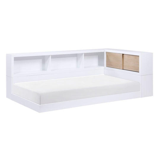 Asker - Twin Bookcase Corner Bed - White